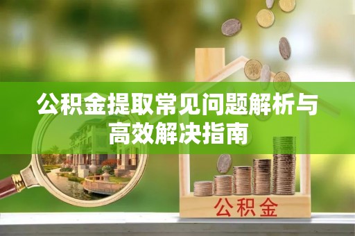 惠安公积金提取常见问题解析与高效解决指南